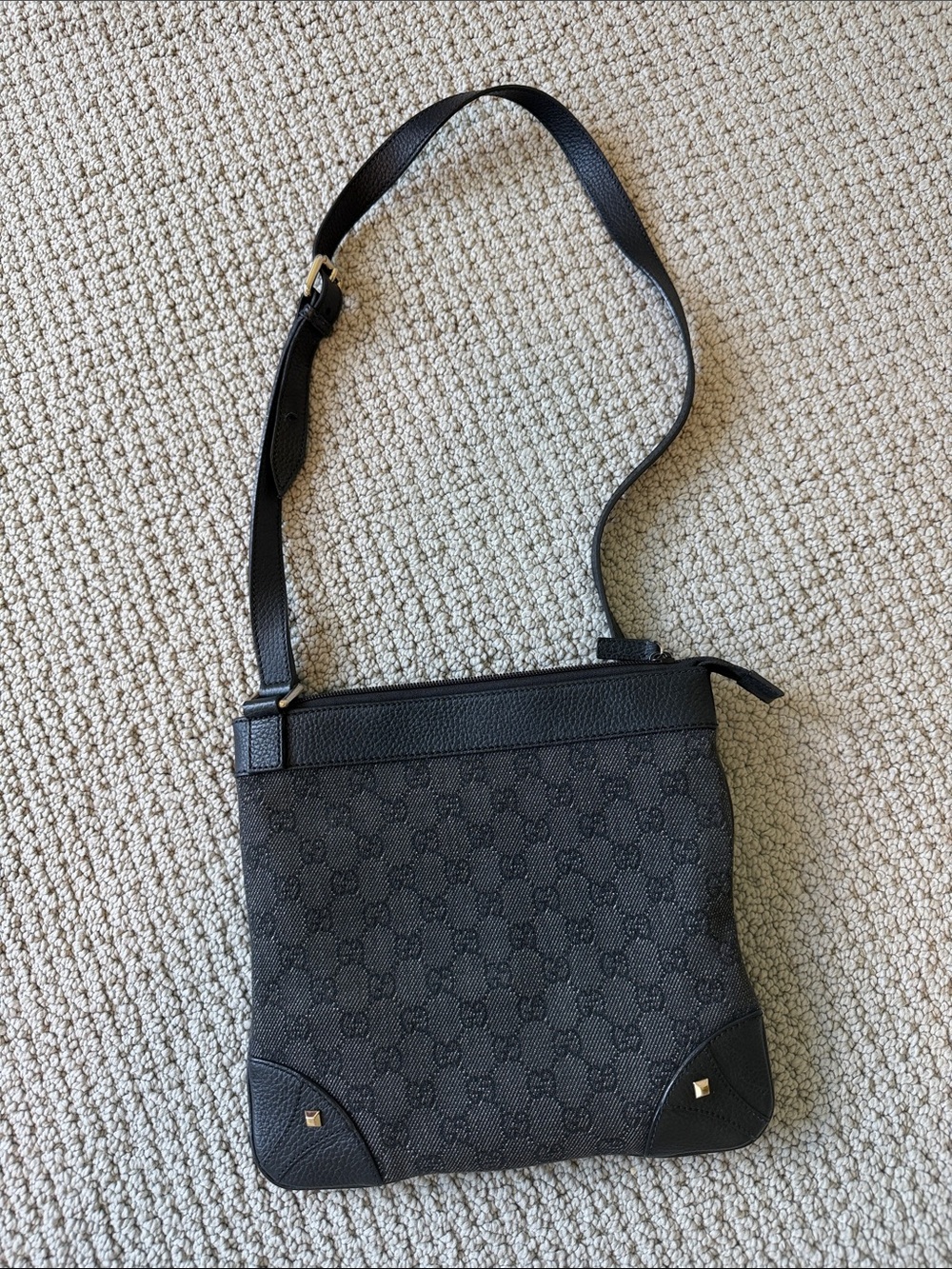 GUCCI vintage denim crossbody bag